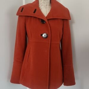 Jessica Simpson Women's Orange Pea Coat